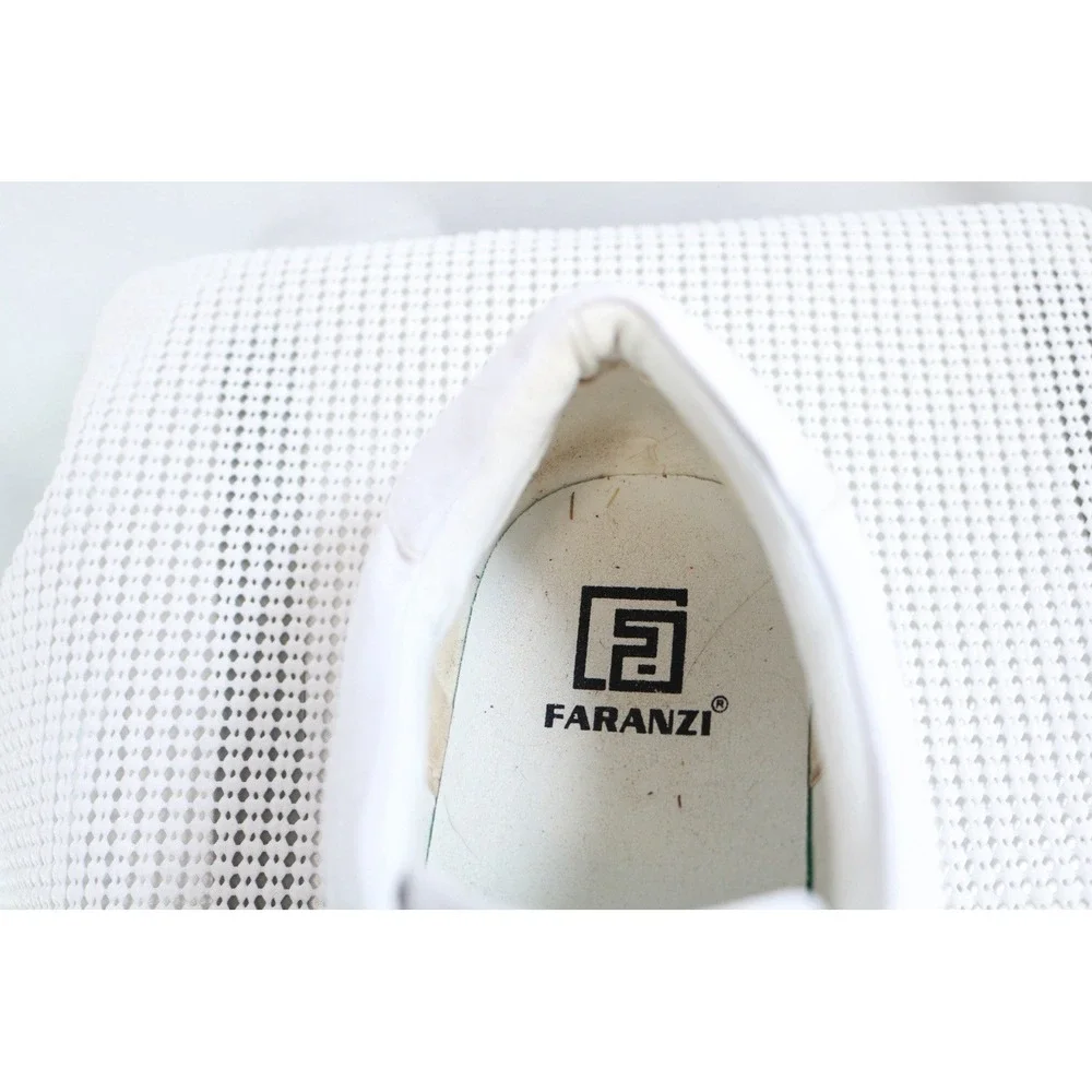 Faranzi Newport-S Mens Sneakers Size 11 White Silver Studs F421455K Casual Shoes